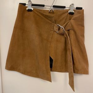 Free people brown leather skirt